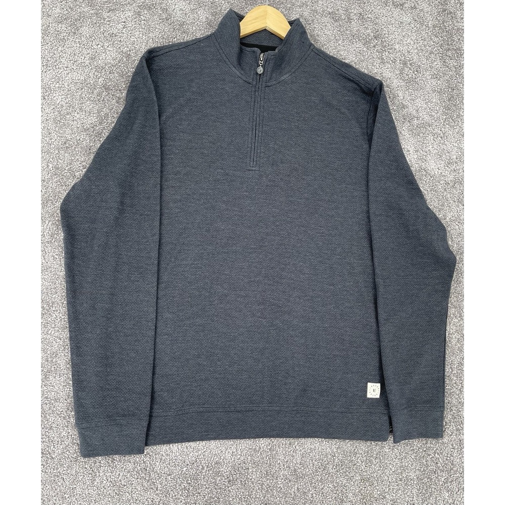 Linksoul Men's Large Hilton Heather Quarter-Zip Pullover Sweater - Charcoal Gray